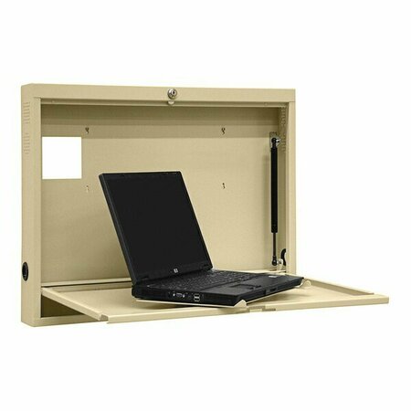 OMNIMED 30'' x 4'' x 23 3/4'' Beige Turntable Laptop Key Lock Wall Desk 291449-BG 292291449BG